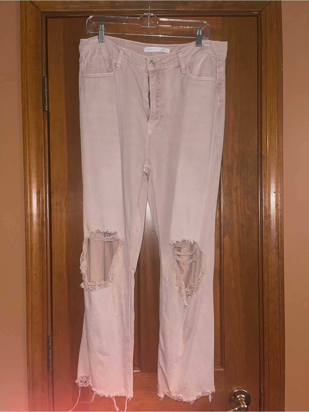 Altar'd State Blush Distressed Boyfriend Jeans